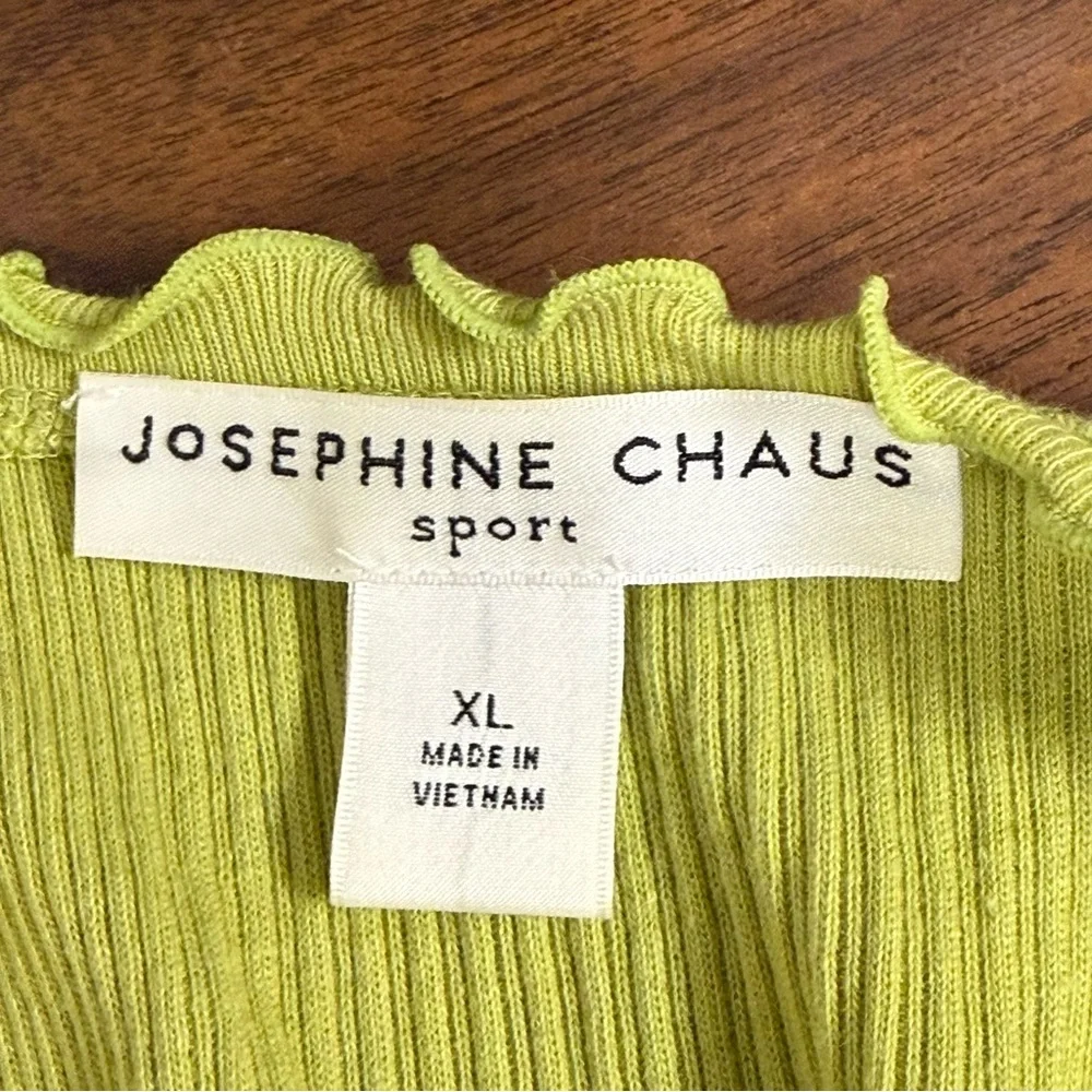 Josephine Chaus Sport Lime Green Ribbed Tank XL Cotton - Picture 6 of 9